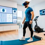 Home 4 스포츠재활사 성공 사례 인터뷰 - **Prompt:** A dynamic, high-tech scene inside a state-of-the-art sports physiotherapy clinic in Lisb...