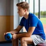 Home 2 스포츠재활사와 재활심리의 중요성 - **Prompt 1: The Inner Strength of Recovery**
"A determined young athlete, gender-neutral, sits o...