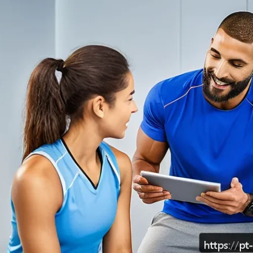Home 27 스포츠재활사와 팀 협업 사례 - A dynamic Brazilian sports physiotherapy clinic scene showing a multidisciplinary team collaborating...